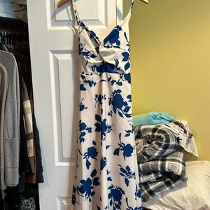 Blue and cream dress